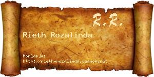Rieth Rozalinda névjegykártya
